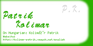 patrik kolimar business card